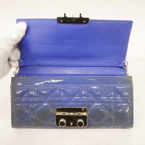 Christian Dior Cannage Patent Leather Chain Wallet - Picture 11 of 12